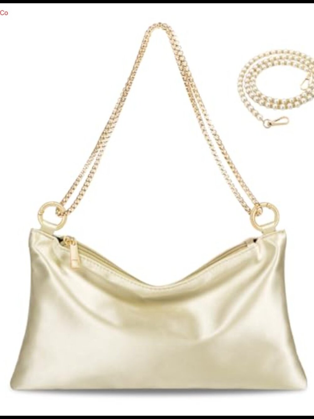 Satin Evening Clutch with 2 Detachable Chains Formal Party Bag
